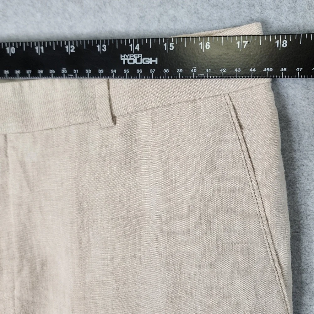 Haspel Linen Trousers Mens 34 Beige Straight Leg Flat Front Coastal Preppy Pants